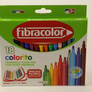 טוש 18 צבעים איכותי Fibracolor