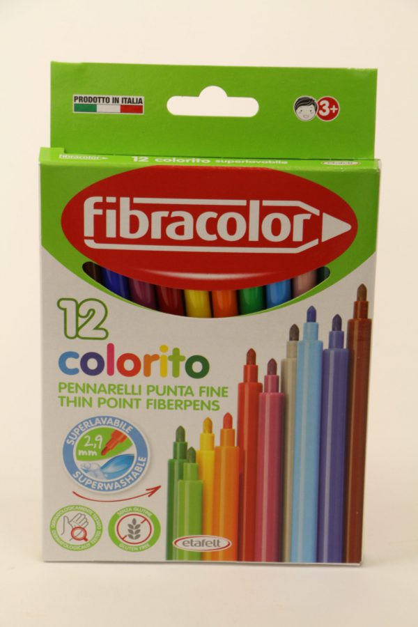 טוש 12 איכותי Fibracolor