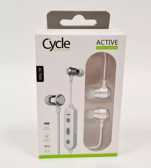אוזניות סטריאו - CYCLE ACTIVE - לבן