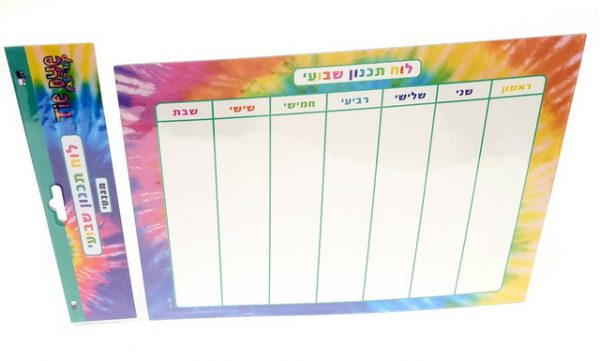 לוח תכנון שבועי מגנטי ריינבו