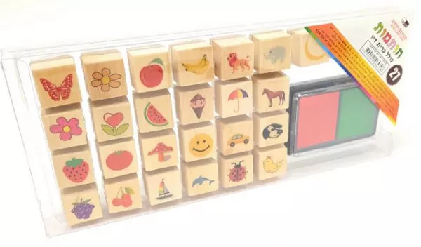 מארז חותמות מעורבות עם כרית דיו