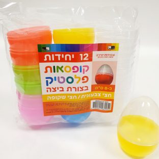 מארז ביצים פלסטיק  - צבעוני שקוף