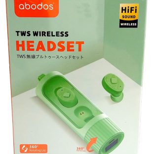 אוזניות ירוקות TW בנרתיק טעינה- ABODOS