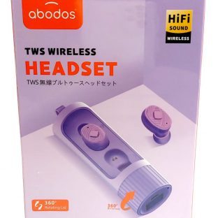 אוזניות סגולות TW בנרתיק טעינה- ABODOS