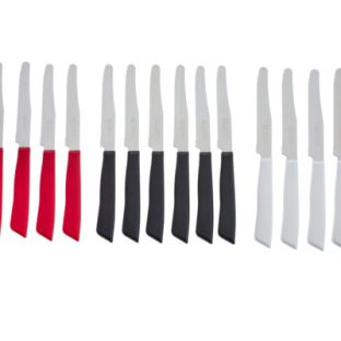 סולתם – סכינים סט (6) ידיות לבן/שחור/אדום איטליה